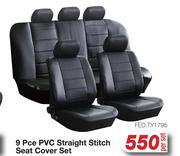 9 Pce PVC Straight Stitch Seat Cover Set FED.TY1795-Per Set