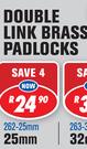 Double Link Brass Padlocks 25mm