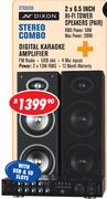Dixon Digital Karaoke Amplifier+ 2x 6.5" Hi-Fi Tower Speakers(Pair) ST03USB
