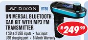 Dixon Universal Bluetooth Car Kit with MP3 FM Transmitter BT66