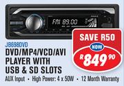 Jebson DVD/MP4/VCD/AVI Player with USB & SD Slots JB698DVD