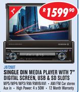 Jebson Single Din Media Player with 7" Digital Screen, USB & SD Slots JB7260T