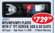 Jebson MP5/MP4/MP3 Player with 3" TFT Screen, USB & SD Slots JB5611T