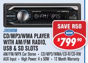 Jebson CD/MP3/WMA Player with AM/FM Radio, USB & SD Slots JB6980M