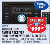 Dixon Double Din AM/FM Receiver CD/MP3/WMA with USB & SD Slots MP5502