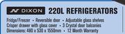 Dixon 220Ltr Metallic Refrigerator KD220TFM