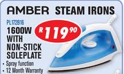 Amber Steam Iron 1600W With Non Stick Sole Plate PL172B16