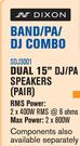 Dixon Dual 15" DJ/PA Speakers(Pair) SDJ3001