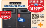 Dixon 15" DJ/PA Speakers(Pair)SDJ1501