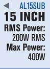 Dixon 15" Home Theatre Subwoofers AL15SUB