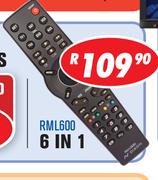 Dixon Universal Learning Remote Controls 6 In 1 RML600