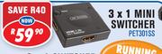 Dixon HDMI 1.3b Switchers 3x1 Mini Switcher PET301SS
