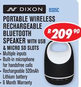 Dixon Portable Wireless Rechargeable Bluetooth Speaker With USB & Micro SD Slots BS05C