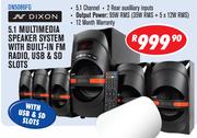 Dixon 5.1 Multimedia Speaker System With Built-In FM Radio, USB & SD Slots DN5086FG