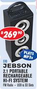 Jebson 2.1 Portable Rechargeable Hi-Fi System S10