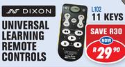 Dixon Universal Learning Remote Controls 11 Keys L102