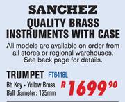 Sanchez Quality Brass Instruments With Case Trumpet FT6418L