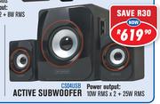 Dixon 2.1 Channel Multimedia Systems With  Active Subwoofer & 2 Speakers CS04USB