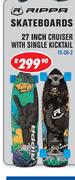Rippa Skateboards 27 Inch Cruiser With Single Kicktail YX-D6-2