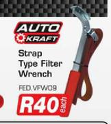 Auto Kraft Strap Type Filter Wrench-Each