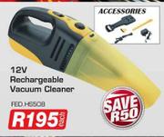 Auto Kraft 12V Rechargeable Vacuum Cleaner-Each