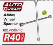 Auto Kraft 4 Way Wheel Spanner-Each