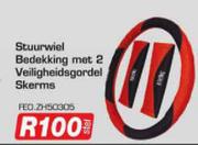 Auto Kraft Stuurwiel Bedekking Met 2 Veiligheidsgordel Skerms