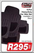 Auto Kraft 4-Pce Heavy-Duty Car Mat Set-Per Set