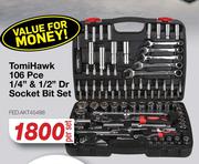 Tomi Hawk 106 Pce 1/4" & 1/2" Dr Socket Bit Set FED.AKT45488-Per Set