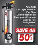 Autokraft 2 In 1 Tyre Repair & Fire Stop FED.EXTINGTYRE-Each