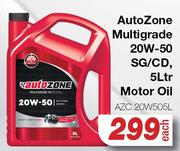 Auto Zone Multigrade 20W-50 SG/CD Motor Oil AZC. 20W505L-5Ltr 
