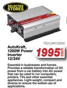 Auto Kraft 1200W Power Inverter 12/24V FED.CAR1200W-Each