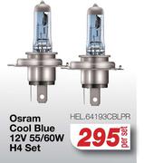 Osram Cool Blue 12V 55/60W H4 Set HEL.64193CBLPR-Per Set