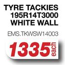 Tackies Tyre 195R14T3000 White Wall EMS.TKWSW14003-Each