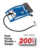 Foot Pump Double + Gauge FED.VTP605-Each