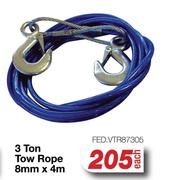 3 Ton Tow Rope 8mm x 4m FED.VTR87305-Each