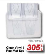 Clear Vinyl 4 Pce Mat Set FED.LS2006CL-Per Set