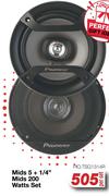 Pioneer Mids 5 + 1/4" Mids 200 Watts Set PIO.TS1314R-Per Set