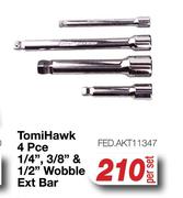 Tomi Hawk 4 Pce 1/4", 3/8" & 1/2" Wobble Ext Bar FED.AKT11347-Per Set