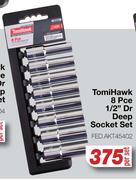 Tomi Hawk 8 Pce 1/2" Dr Deep Socket Set FED.AKT45402-Per Set