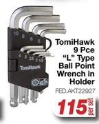 Tomi Hawk 9 Pce "L" Type Ball Point Wrench In Holder FED.AKT22927-Per Set
