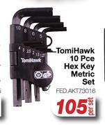 Tomi Hawk 10 Pce Hex Key Metric Set FED.AKT73016-Per Set