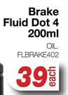 Brake Fluid Dot 4 OIL.FLBRAKE402-200ml Each