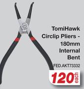 TomiHawk Circlip Pliers 180mm Internal Bent FED.AKT73332-Each