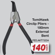 TomiHawk Circlip Pliers-180mm External Bent FED.AKT73334-Each