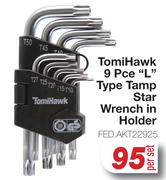 TomiHawk 9Pce "L" Type Tamp Star wrench in Holder FED.AKT22925-Per Set