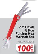 TomiHawk 8 Pce Folding Hex Wrench Set FED.AKT22942-Per Set