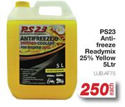 PS23 Anti-Freeze Readymix 25% Yellow LUB.AF75-5Ltr Each