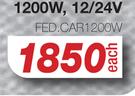 Autocraft Power Inverter 1200W, 12/24V FED.CAR1200W-Each