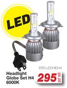 Headlight Globe Set H$ 6000K ERG.LEDHIDH4-Per Set